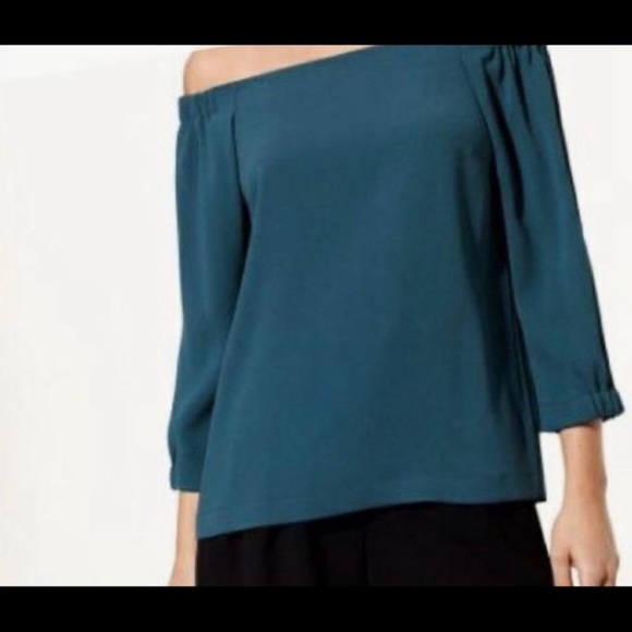 Babaton off-the-shoulder shirt, blue - Picture 2 of 5